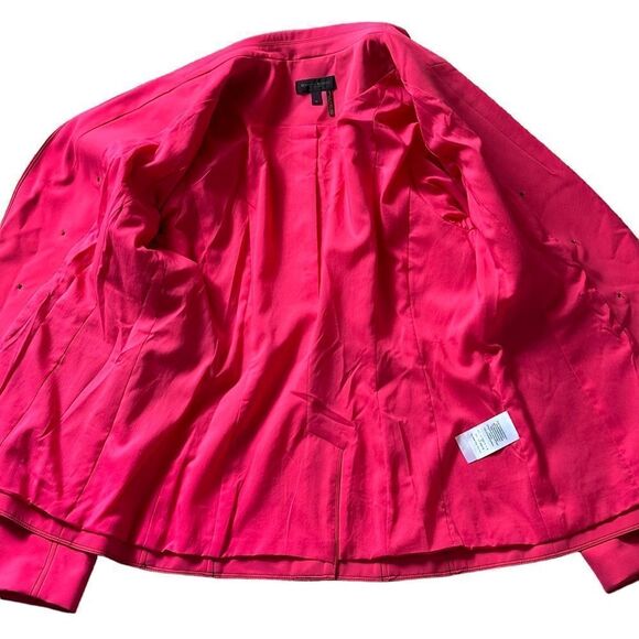 Donna Karan Fuschia Pink Black Stitch & Buttons Accent Blazer MEDIUM - Picture 12 of 15
